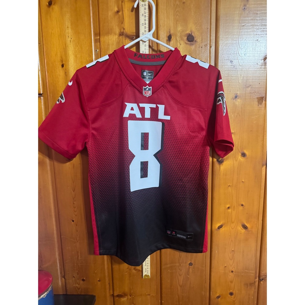 Nike Atlanta Falcons Kyle Pitts 8 NFL Jersey Red Black Gradient Boys Medium